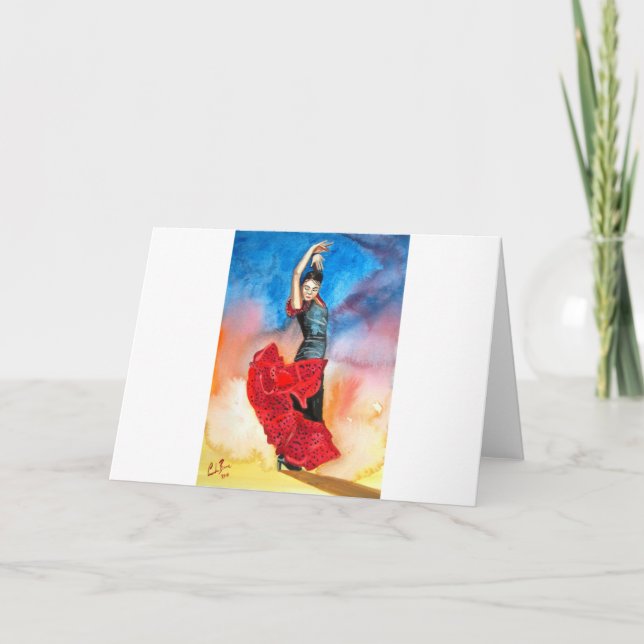 Carte Couleur pour aquarelle de DANSEUR de FLAMENCO (Devant)