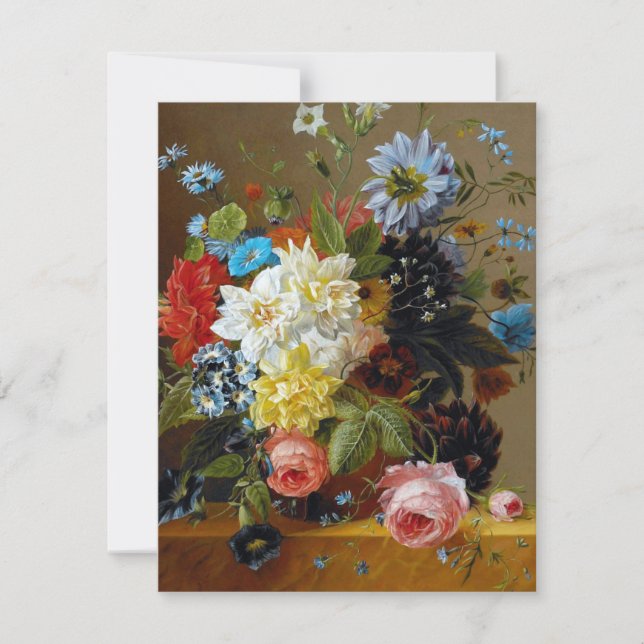 Carte Couleur Vintage Fleurs Vase Art Peinture (Devant)