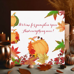 Carte  Couleurs de automne citrouille épice Berry rouge 