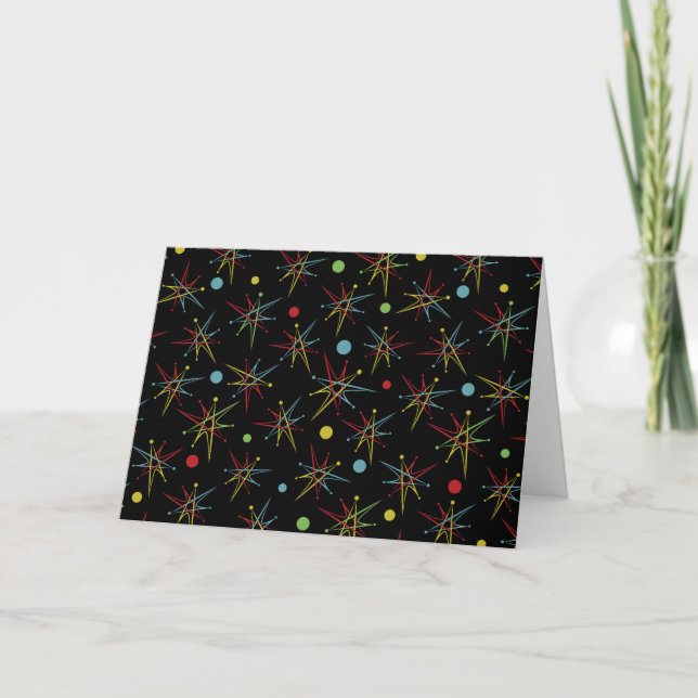 Carte Couleurs personnalisées de point rétro atomique de (Devant)