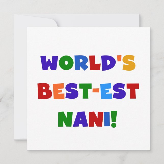 Carte Couleurs vives Meilleurs T-shirts et cadeaux Nani (Devant)