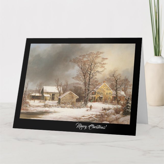 Carte Country Farm Noël Écritures Jésus Big Card (Devant)