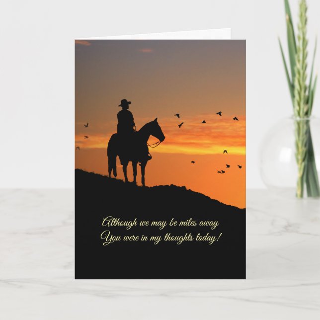 Carte Country Western Cowboy Vous êtes dans mes pensées (Devant)