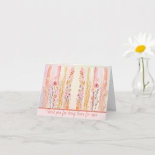 Carte Coup de pinceau floral aquarelle rose