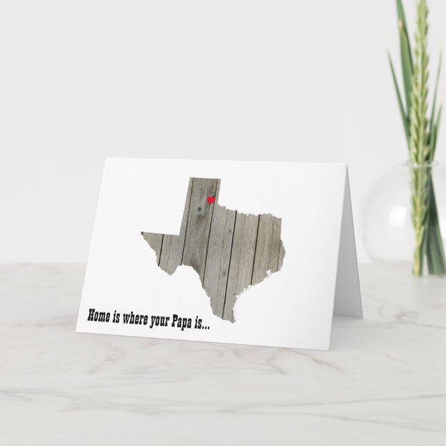 Carte Coupe-circuit en bois du Texas avec le coeur (Devant)