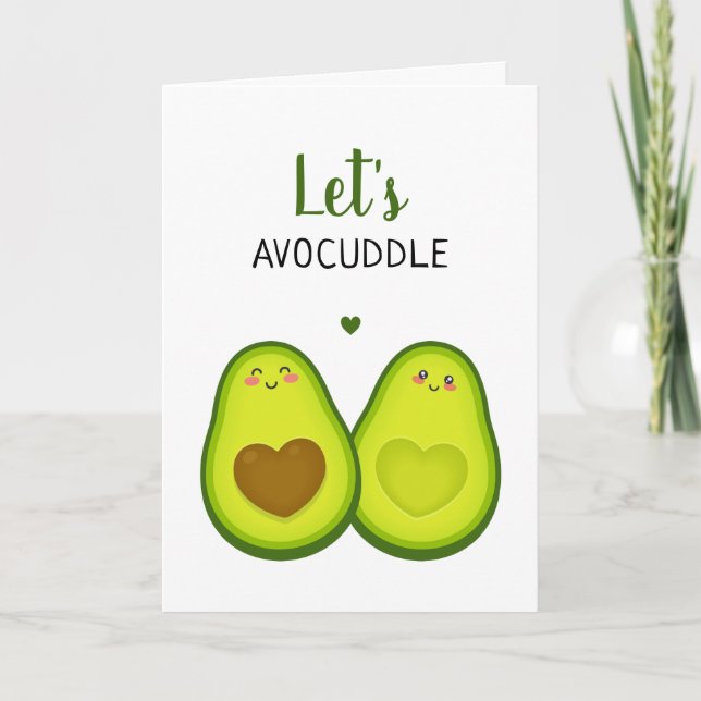 Carte Couple Amour Romantique Avocat Mignon (Devant)