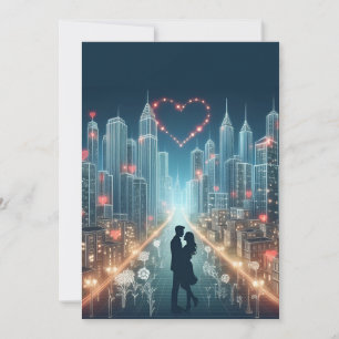 Carte Couple Amoureux Au Milieu D'Une Ville