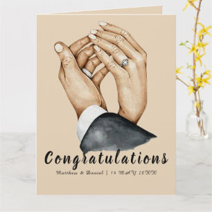 Carte Couple Artistique Tenant Les Mains, Cadeau Récemme