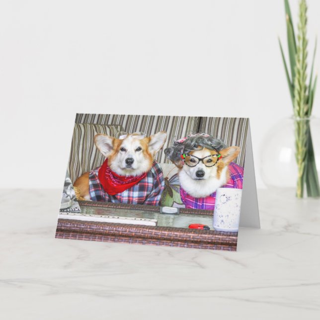 Carte Couple Corgi vide (Devant)