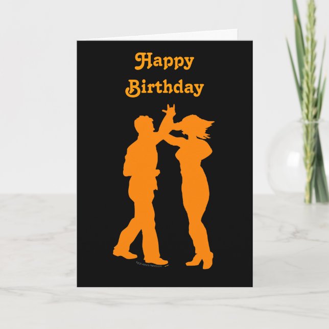 Carte Couple Danse Spin Danser Silhouette (Devant)