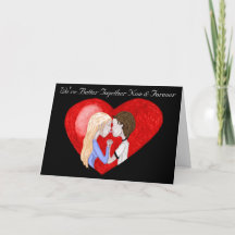 Carte Couple de baiser (Valentine)