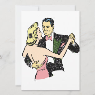 Carte couple de danses vintages