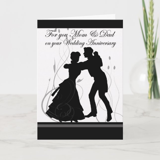 Carte Couple de danseurs pour anniversaire Maman & Papa (Devant)