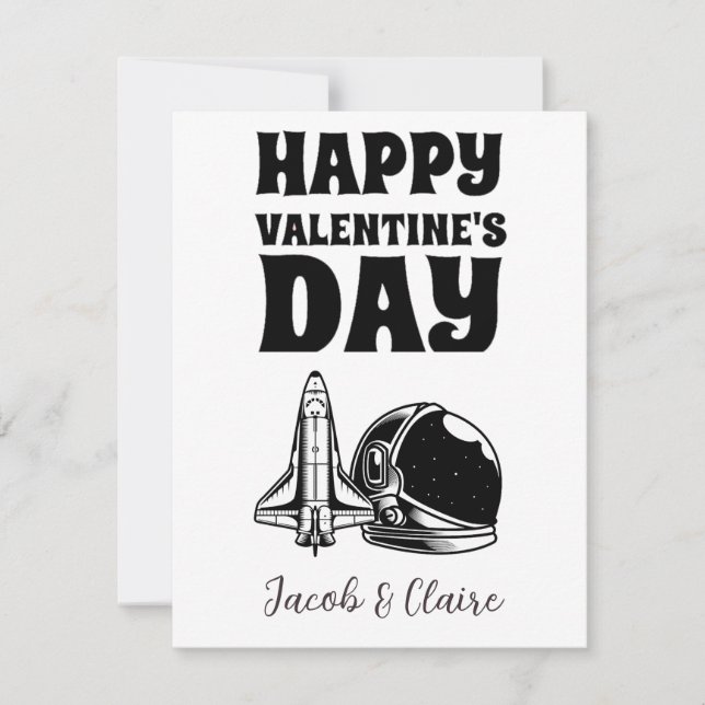 Carte Couple de la Saint-Valentin cœur simple mignon heu (Devant)