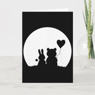 Carte Couple de lapin ours mignon pour la Saint-Valentin