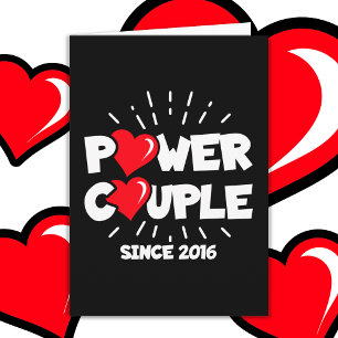 Carte Couple de puissance marié 2016 mignon anniversaire