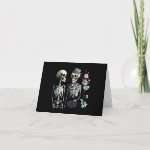 Carte Couple de squelettes vintage pour la Saint-Valenti