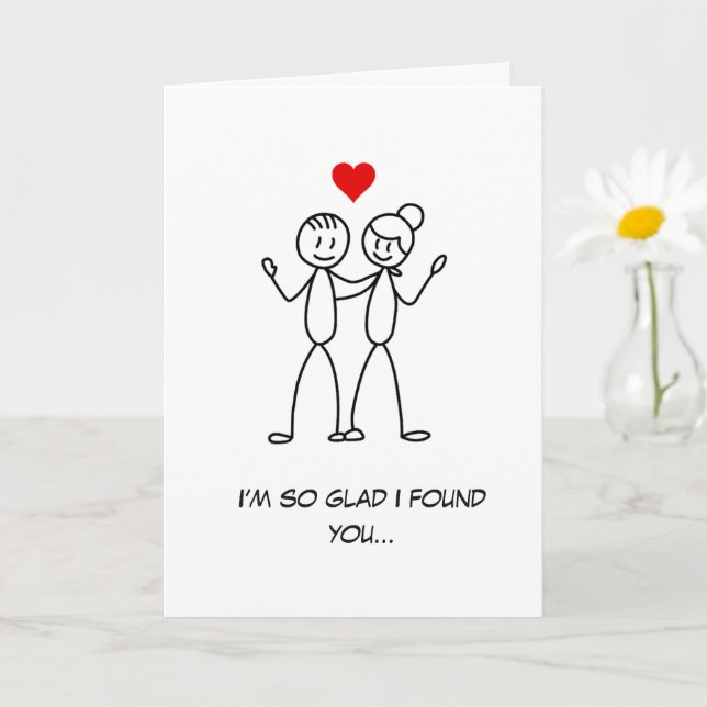Carte Couple de Stickman hilarant Saint-Valentin drôle (Petite plante)