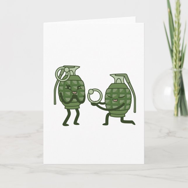 Carte Couple drôle de grenade (Devant)