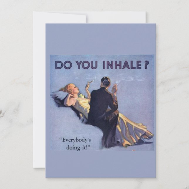 Carte Couple Glamor des années 1920 Vous inhalez? (Devant)