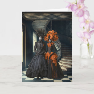 Carte Couple gothique de jour des morts   Art surréalist
