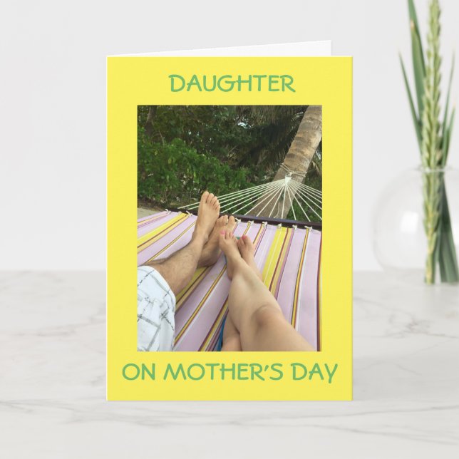 CARTE COUPLE IN HAMMOCK=À MA FILLE LE JOUR DE LA MÈRE (Devant)