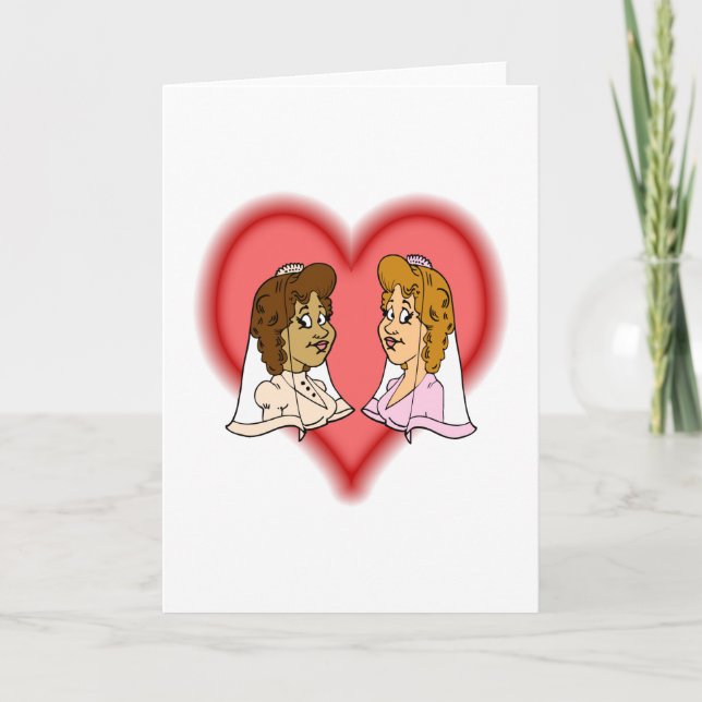 Carte Couple lesbien bi-racial (Devant)
