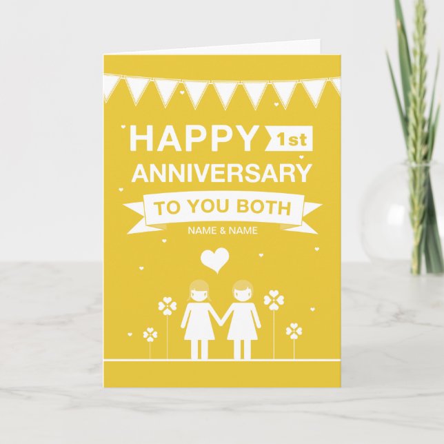 Carte Couple lesbien | Joyeux anniversaire (Devant)
