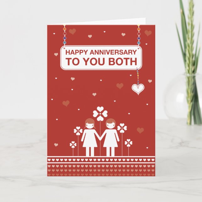 Carte Couple lesbien | Joyeux anniversaire (Devant)