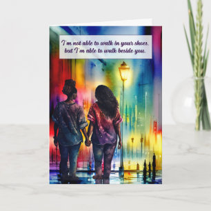 Carte Couple Lesbienne Noire Marcher À Côté De Vous Gay 
