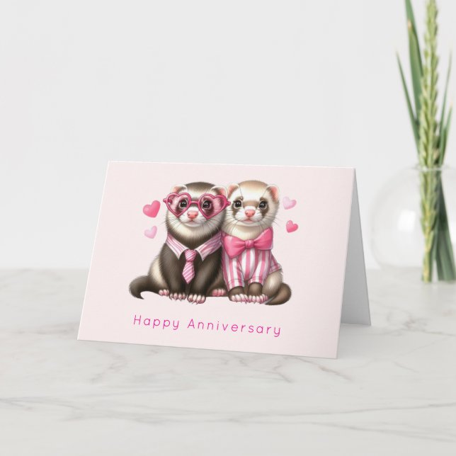 Carte Couple mignon en amour Anniversaire (Devant)