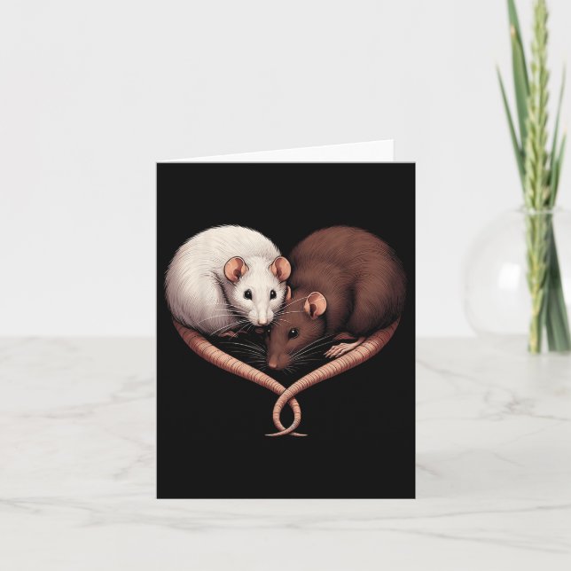 Carte Couple Petit Animal De Compagnie Rongeur Heureux C (Devant)