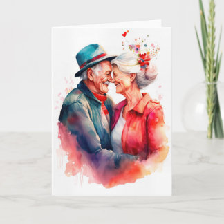Carte Couple plus âgé amoureux de la Saint Valentin