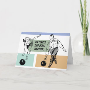 Carte Couple Qui Bétonne Ensemble Drôle Bowling Multi-Us