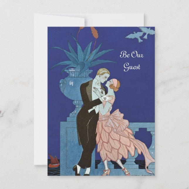 Carte Couple Romantique Vintage ~ "Oui" (Devant)