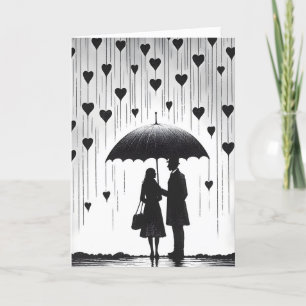 Carte Couple sous parapluie, Salutation de la Saint Vale