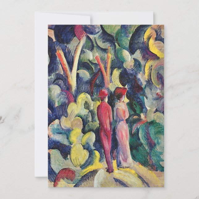 Carte Couple sur la piste forestière par August Macke (Devant)
