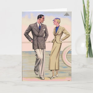 Carte Couple vintage en croisière