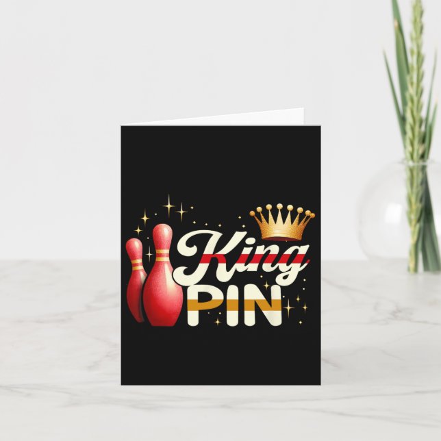 Carte Couples Bowler League Bowler King Pin porter Cro (Devant)