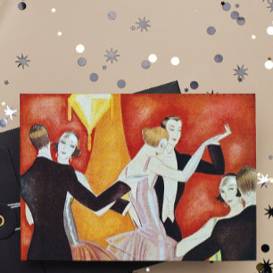 Carte Couples de danse Art déco Salon de bal des années 