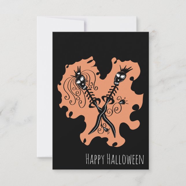 Carte Couples de l'Halloween pour l'Anniversaire Lames d (Devant)