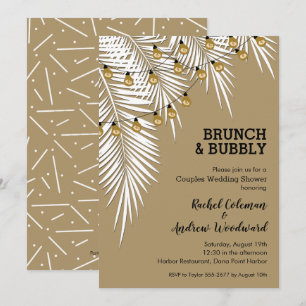 Carte Couples d'or et de noir Palmiers de douche Invitat