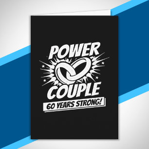 Carte Couples mariés 60e Anniversaire Fort de 60 ans