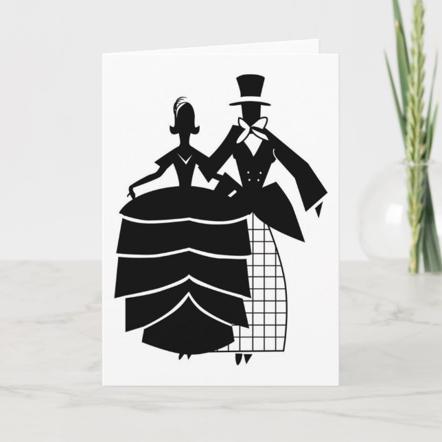 Carte Couples vintages de mariage (Devant)