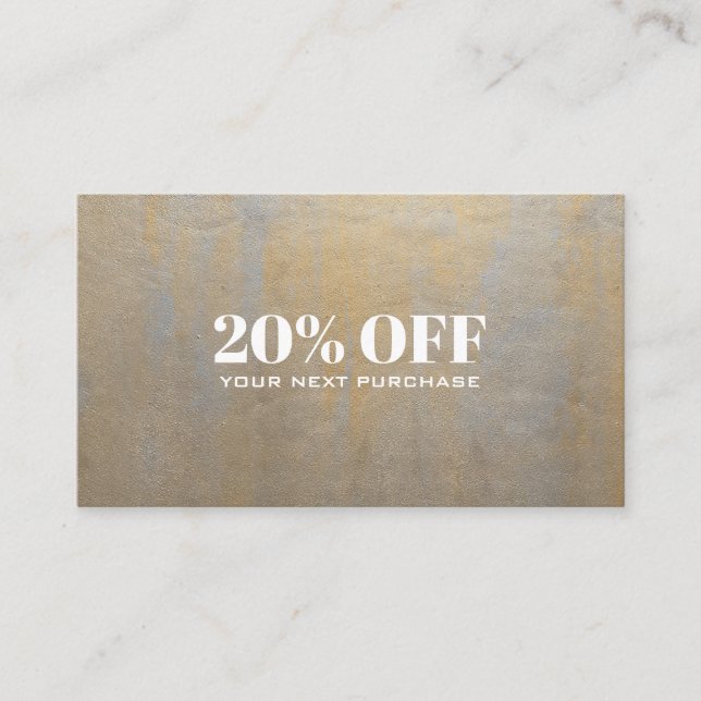 Carte Coupon Chic Grey et satin or discount (Devant)