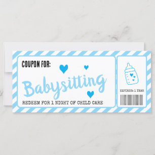 Carte Coupon de garde d'enfants