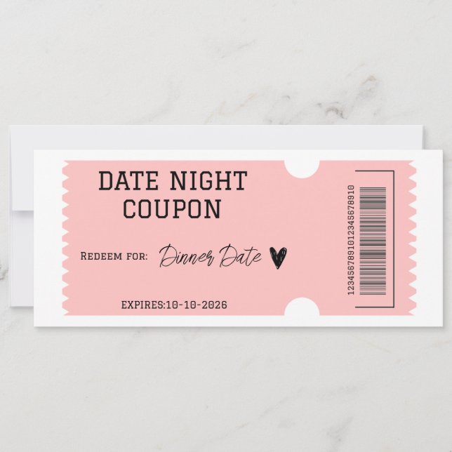 Carte Coupon de nuit (Devant)