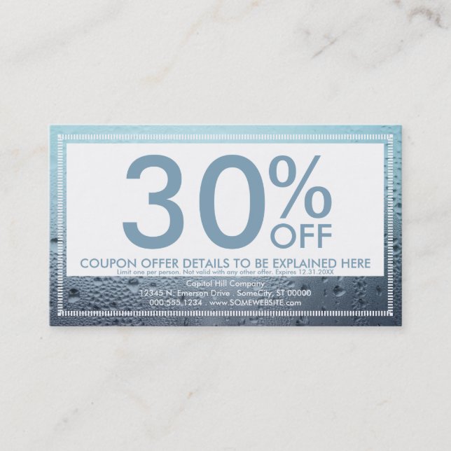 carte coupon en verre vapeur (Devant)