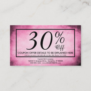 carte coupon parchemin rose