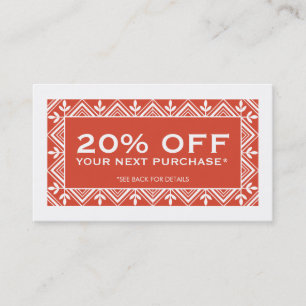 Carte Coupon Rouge Festif